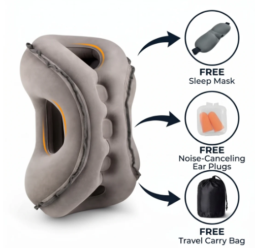 EZZYSLEEP™ AirHug Inflatable Travel Pillow