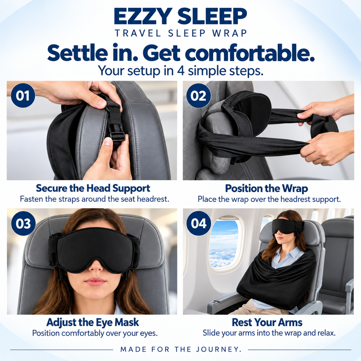 EZZYSLEEP™  First Class 3-In-1 Travel Sleep Set