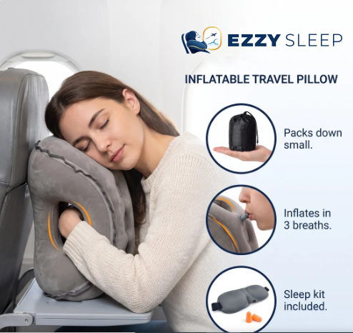 EZZYSLEEP™ AirHug Inflatable Travel Pillow